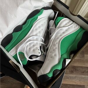 Jordan 13 Retro- White/Lucky Green-Black